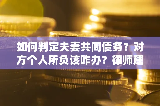 武汉如何判定夫妻共同债务？对方个人所负该咋办？律师建议