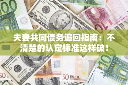 武汉夫妻共同债务追回指南：不清楚的认定标准这样破！