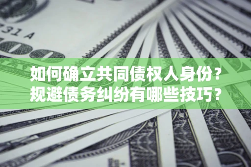 武汉如何确立共同债权人身份？规避债务纠纷有哪些技巧？