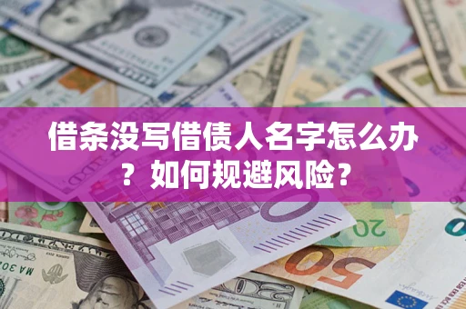 武汉借条没写借债人名字怎么办？如何规避风险？